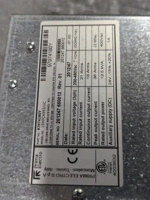 Prima Electro 18 Amp OS3 97974180Y Osai OS WIRE CR ONSRUD  1SMPC4993/UC OSW