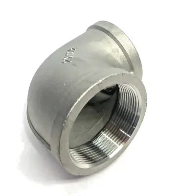 4464K942 | Stainless Steel Threaded Pipe Fitting, 2-1/2" Low-Press. Elbow Reducer - New – Open box