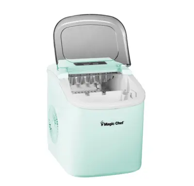 Magic Chef 27 LB. PORTABLE COUNTERTOP ICE MAKER IN MINT GREEN