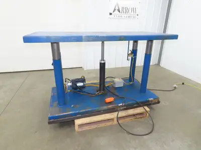 1000lbs Hydraulic Lift 4 Post Work Table Bench 71x31" Top 32-48" Lift 120V