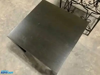 Lot of (2) Black End Tables, Various Styled, Measuring 17.75”x21.75”x21.75” and 23”x21.5”x15.5”