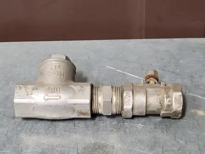 1", Class 200, Swing Check Valve, W/ 1", 1000 WOG, Ball Valve