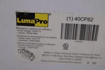 LUMA PRO 40CP82 Exit Sign Emergency Lights - NEW IN BOX - STOCK 3117CC