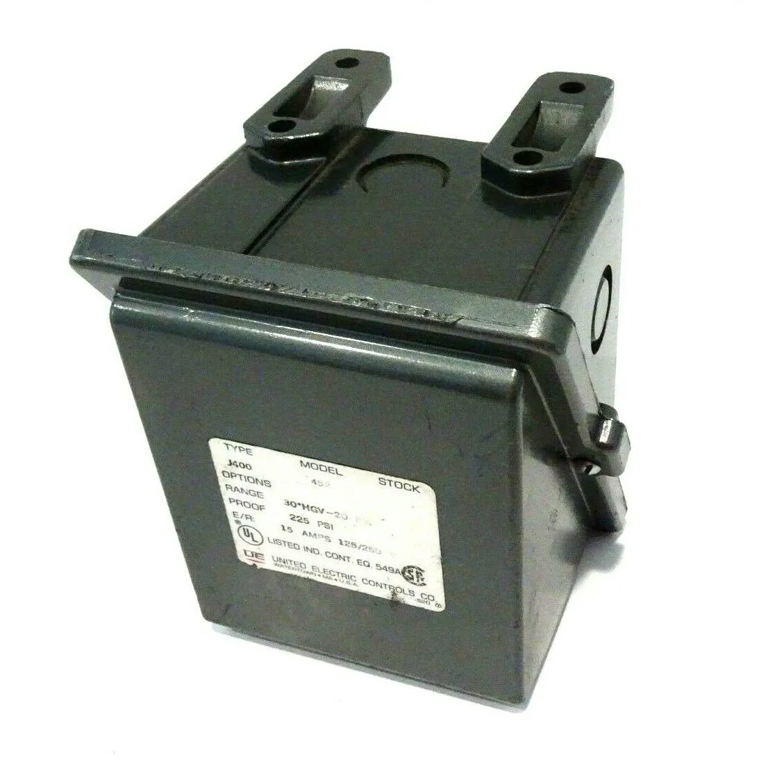 USED UNITED ELECTRIC J400-452 PRESSURE SWITCH J400452