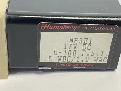 USED HUMPHREY MINI-MIZER SOLENOID VALVE 0-100PSI 12VDC