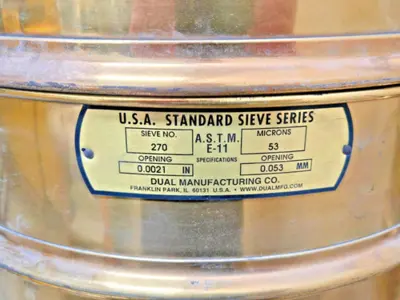Dual Manufacturing U.S.A Standard Sieve 270 53 Microns 0.0021 in 0.053 mm E-11