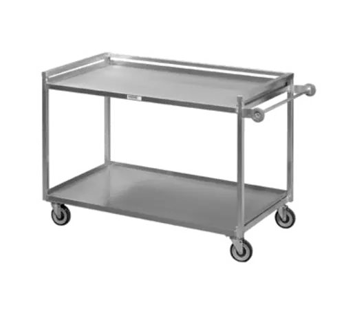 Channel TDC2953A-2 2 Level Aluminum Utility Cart W/ 1000 Lb Capacity, Raised Ledges