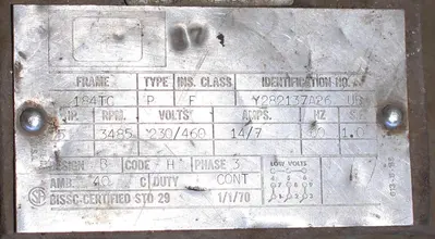 SPC7881  Pump 2x1.5x6.25 centrifugal pump, 5 hp, Stainless Steel Contact Parts