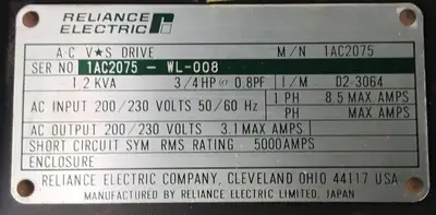 USED RELIANCE A-C V*S Drive