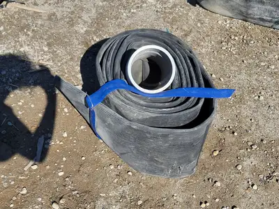 7" x 40 ft Lay Flat Hose Black w/ Coupling