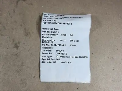 NEW JOHN DEERE A853388