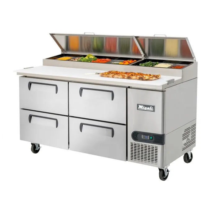 Migali C-PP67-D-HC, 67″ Pizza Prep Table with Drawers