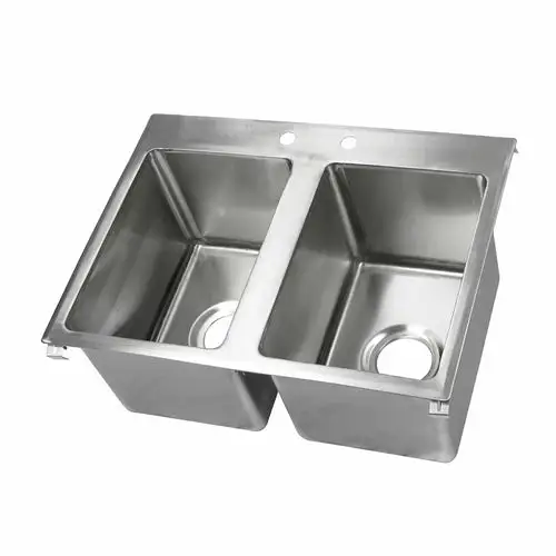 John Boos PB-DISINK141610-2-X (2) Compartment Drop In Sink - 33" x 22", Stainless Steel