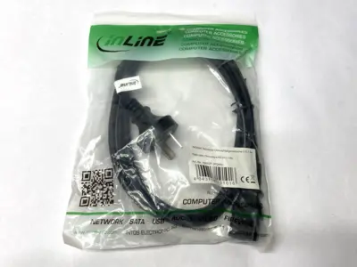 NEW INLINE POWER CABLE CHINA PLUG TO IEC-C13 1.8M LOT OF 2