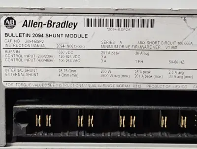 Allen Bradley 2094-BSP2 /A Kinetix 6000 Servo Drive (BIN252)