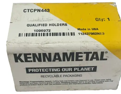 NEW KENNAMETAL CTCPN-443 POSITIVE INDEXABLE TURNING TOOLHOLDER CTCPN443