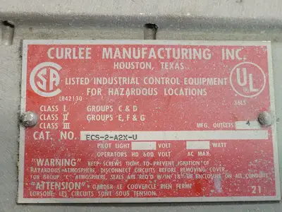 NEW CURLEE MANUFACTURING INC ECS-2-A2X-U