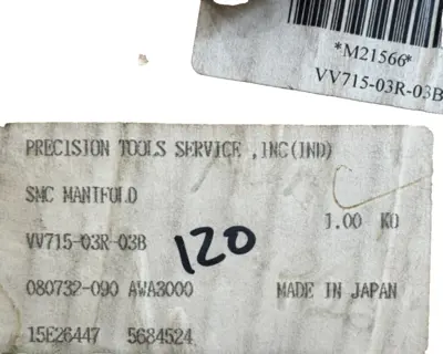 NEW SMC VV715-03R-03B MANIFOLD ASSEMBLY VALVE VV71503R03B