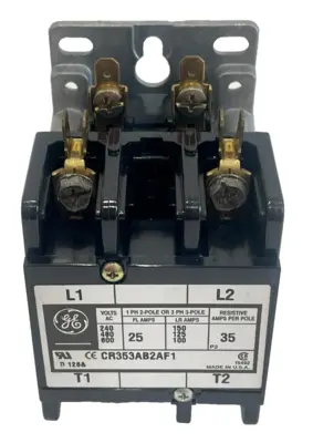NEW GENERAL ELECTRIC CR353AB2AF1 DEFINITE PURPOSE CONTACTOR 25AMP 2 POLES