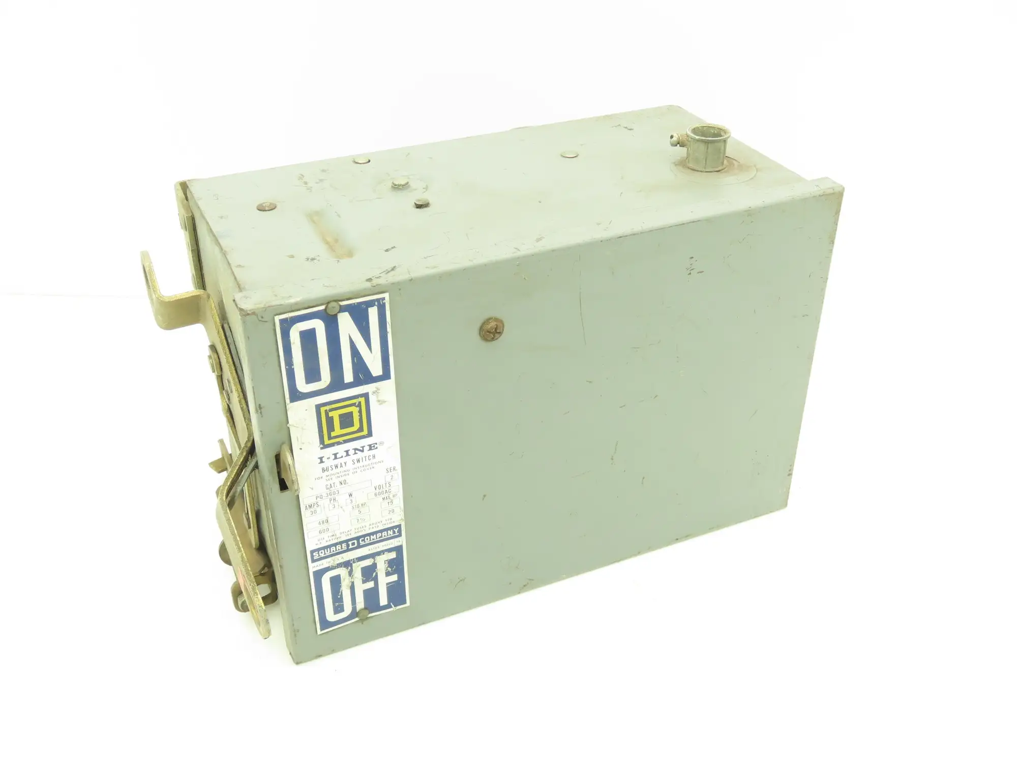 Square D PQ-3603 I-Line Busway Unit 30A 480V 15HP 3 Pole 3Ph Fused