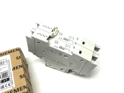 USED SIEMENS MINIATURE CIRCUIT BREAKER 2-POLE 10A D-CHAR.