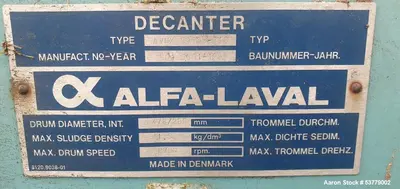 USED ALFA LAVAL AVNX 5050B-31G