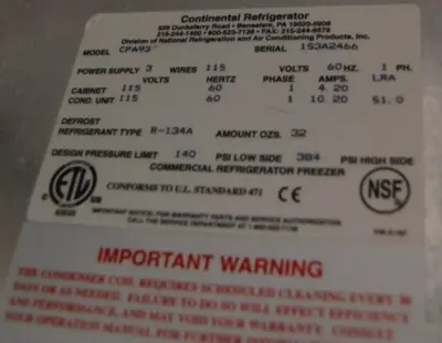 USED Continental NUMBER: