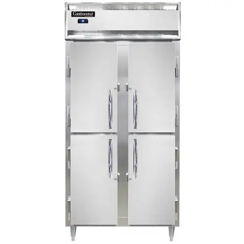 Continental D2RSESNHD 36 1/4" Two Section Reach In Refrigerator, (4) Left/right Hinge Solid Doors, Top Compressor, 115v