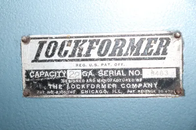 Lockformer 22ga Forming Machine w/ Flanging Attachment