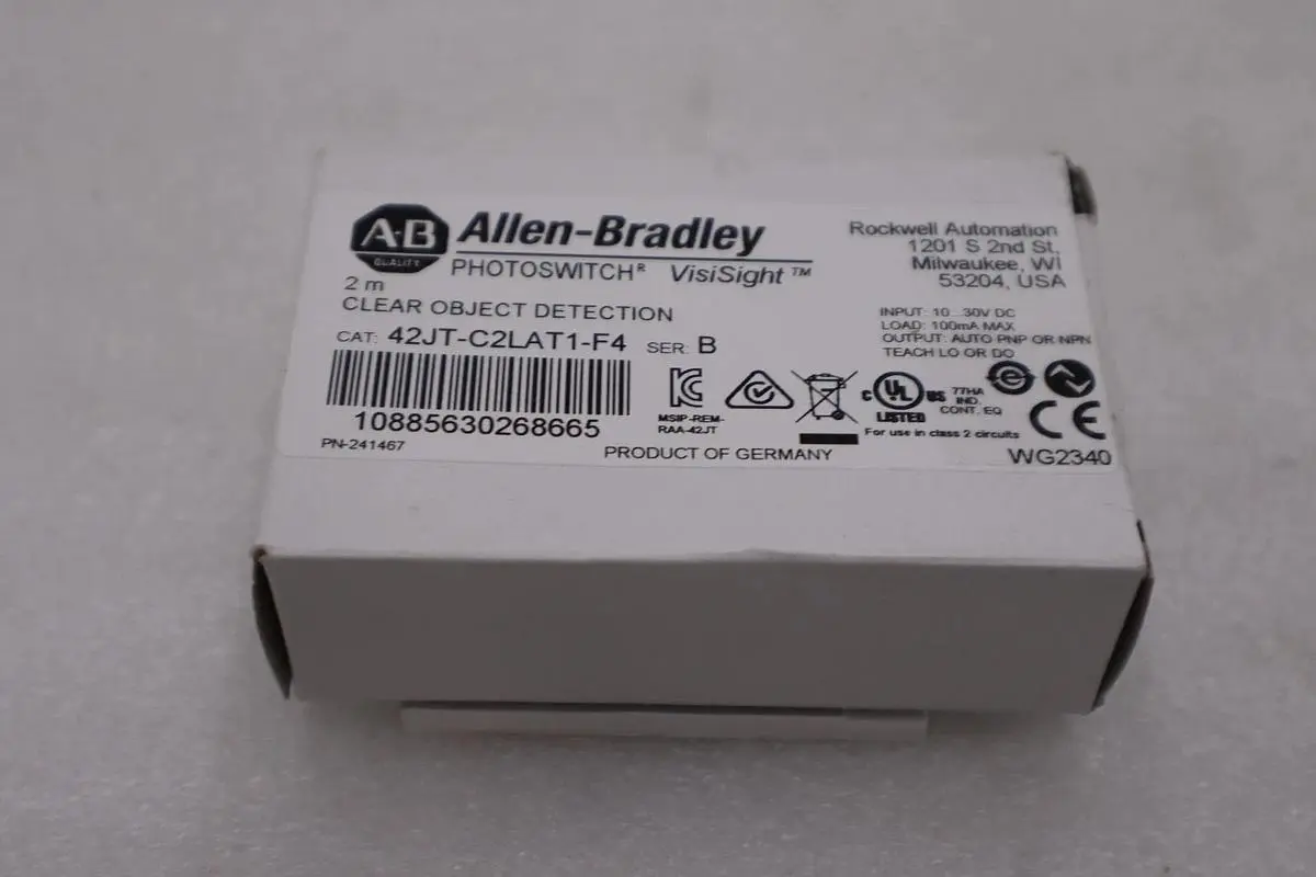 Allen Bradley 42JT-C2LAT1-F4 PHOTOELECTRIC SENSOR 42JT CLEAR OBJECT STOCK H1021A