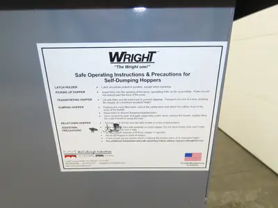 Wright 26099-GRY 2-1/2 YD Self Dumping Hopper 4000lbs Trash Recycle 10 Gauge Bin