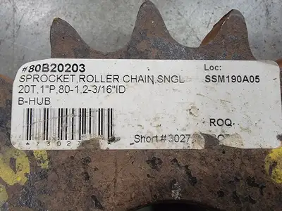 Roller Chain Sprocket 80B2023, Size 80, 20 Teeth
