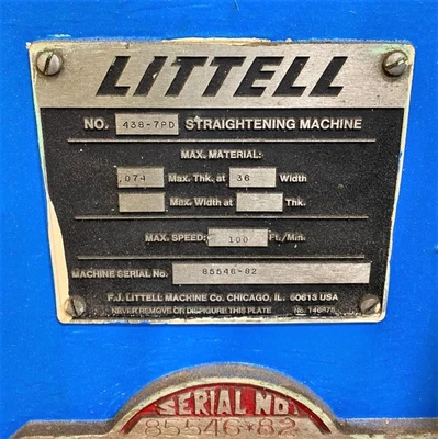 USED 1982 LITTELL MATERIAL HANDLING MACHINERY 438-7PD