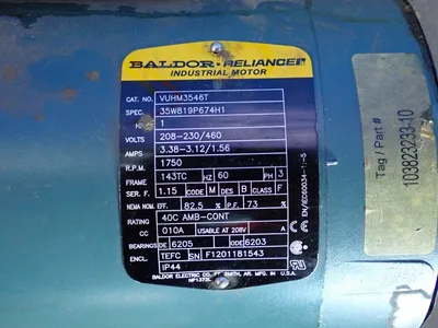 Used BALDOR RELIANCE VUHM3546T Motors (misc) Ohio US | HGR 24 #1083842