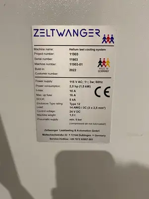 USED ZELTWANGER ZEDFLEX RACK MOUNTED LEAK TESTING SYSTEM ZEDBASE+, INFICON XL3000