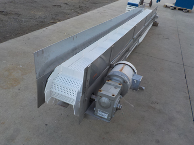Commercial Stainless Steel Poly Conveyor Unit, Reduce Gear Box Drive, Extra Poly Belt, 10'' Width, 1...