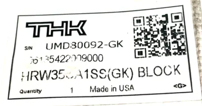 NEW THK HRW35CA1SS RAIL GUIDE BLOCK UMD80092-GK