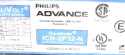 NEW LOT OF 3 PHILIPS ADVANCE ICN-2P32-N BALLAST ICN2P32N