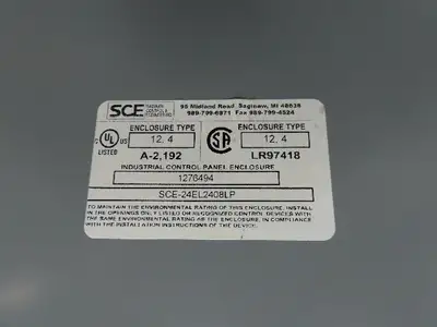SCE SCE-24EL2408LP Industrial Electrical Enclosure With Backplate 24x24x8"
