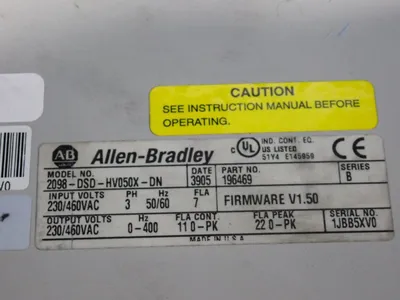 Used ALLEN BRADLEY 2098DSDHV050XDN Servo Drives Ohio US | HGR 24 #1132084