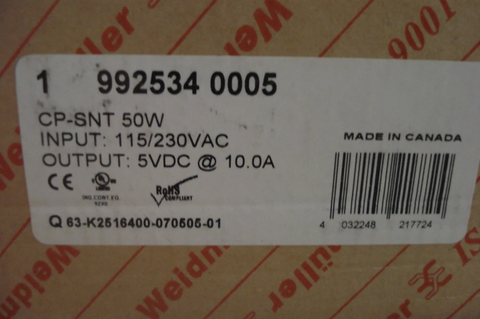NEW WEIDMULLER 9925340005