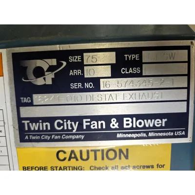 USED TWIN CITY FAN FCJ-SW 75