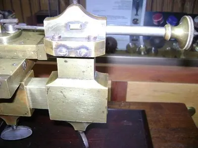 1369-385 Antique Jewelers Watchmaker Mandrel Machinist Clock Lathe Circa 1860, Made in Switzerland