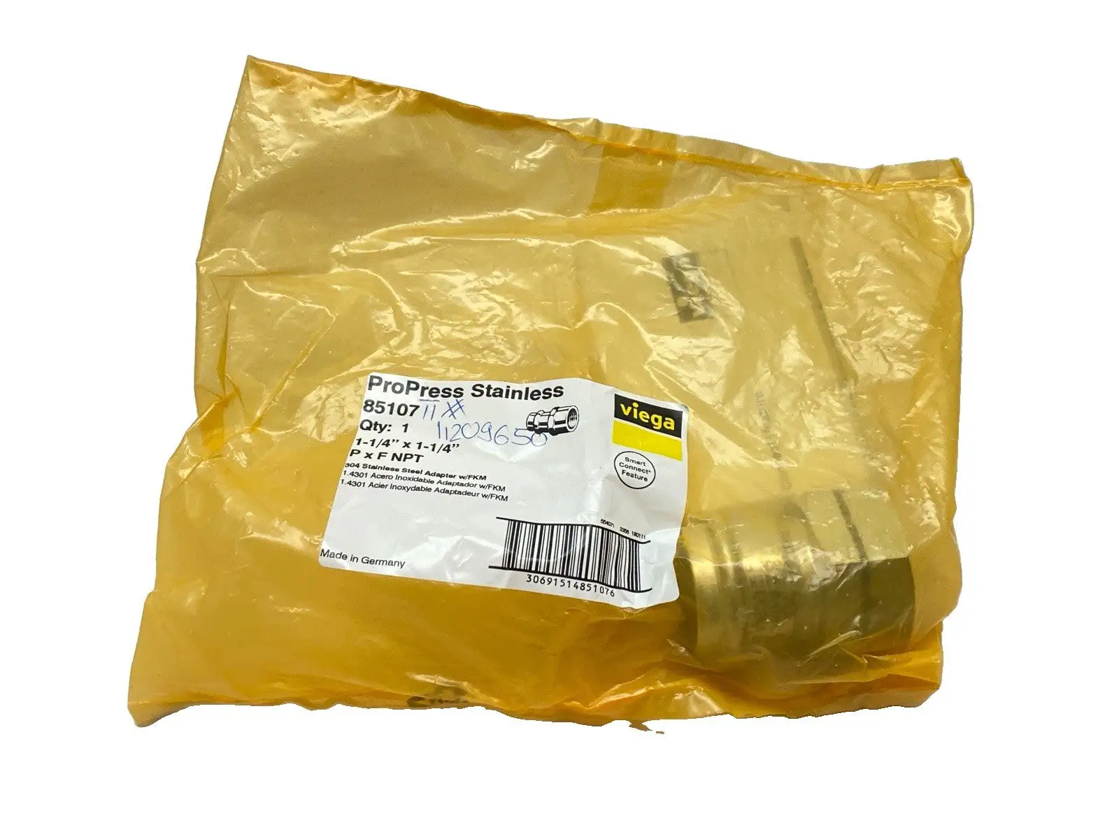 New | in-Stock Viega ProPress Stainless Steel Adapter w/FKM 1-1/4" x 1-1/4" P x FNPT Plumbing Equipment Michigan US | Maverick Industrial Sales #1483269