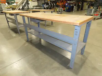 Uline 72"x 30" Industrial Work Bench Table Composite Wood Top w/Drawer