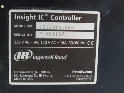 Ingersoll Rand IC12D1A1AWS Insight IC Tool Controller 120VAC - 16A / 240VAC - 8A