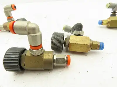 Adjustable Elbow Air Flow Needle Control Valve 1/8" 4-4.5 Turn Lot of 6