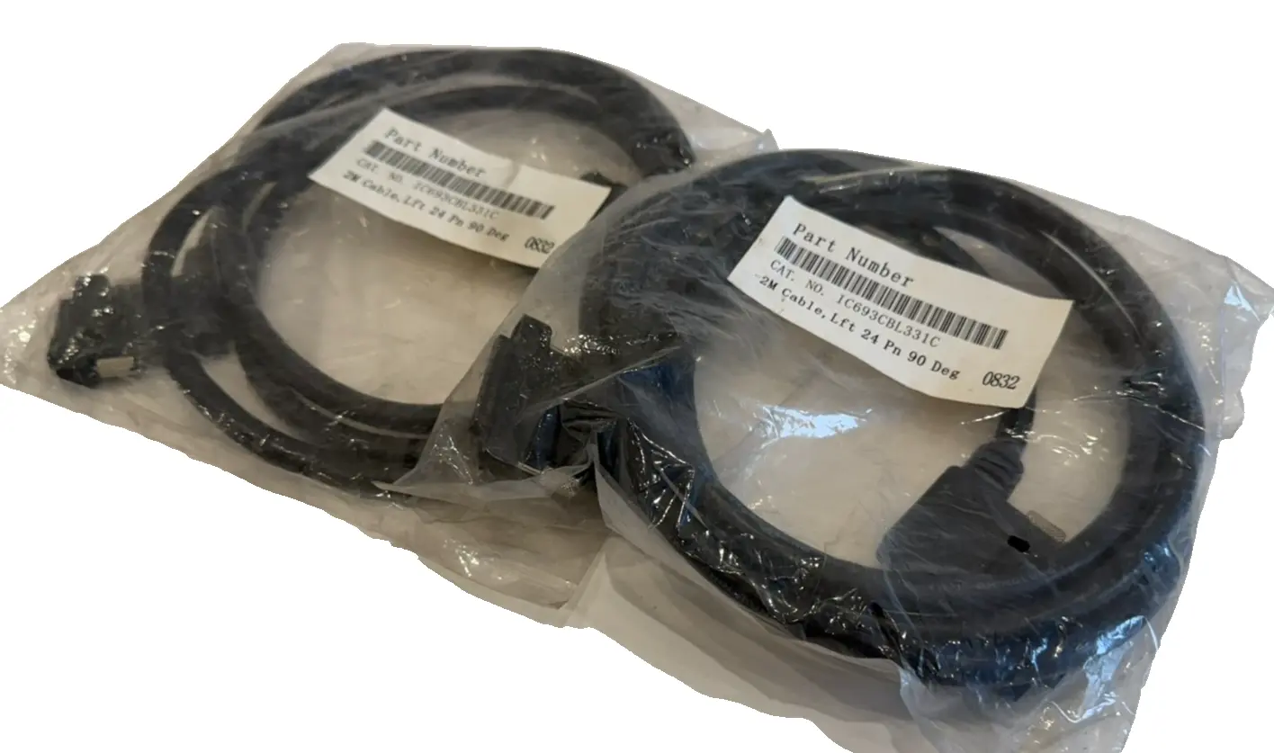 NEW LOT OF 2 GE FANUC IC693CBL331C 2M CABLE 24PN 90DEG