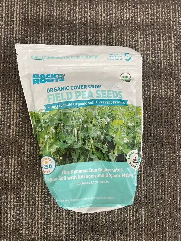 Back to Roots Field Pea Seeds - Organic Cover Crop, 8,700+ Seeds, Covers ~250 sq ft