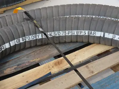 Jason 4470 Dry Bulk Material Suction Hose 5" ID x 25' Gum Rubber 75 PSI